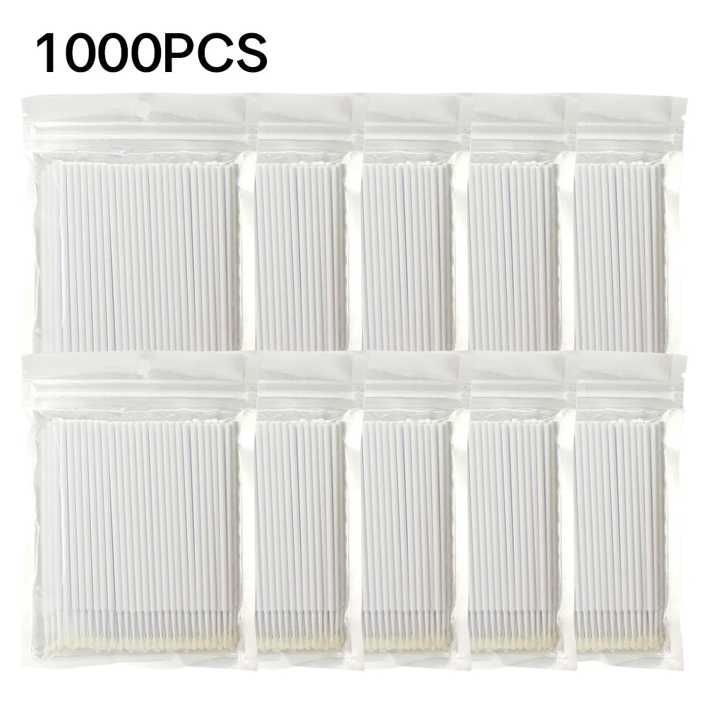 500/1000Pcs Eyelash Cleaning Brush Lash Extension Micro Cotton Swab Individual Eyelashes Microbrush Makeup Clean Remover Tools