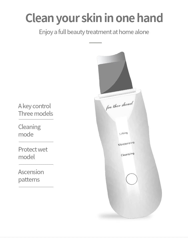 Deep Vibrate Skin Scrubber Facial Cleaner Shovel Spatula Not Ultrasonic Face ScrubberPeeling Blackhead Remover Facial Ma ssager