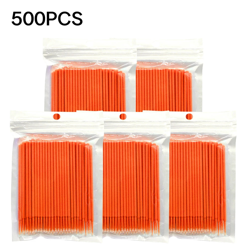 500/1000Pcs Eyelash Cleaning Brush Lash Extension Micro Cotton Swab Individual Eyelashes Microbrush Makeup Clean Remover Tools