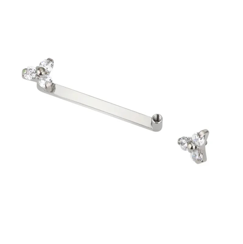 G23 Titanium Dermal Surface Barbell PIERC Micro Dermal Anchor Piercing Zircon Paved Top Labret Internal Thread Body Jewelry