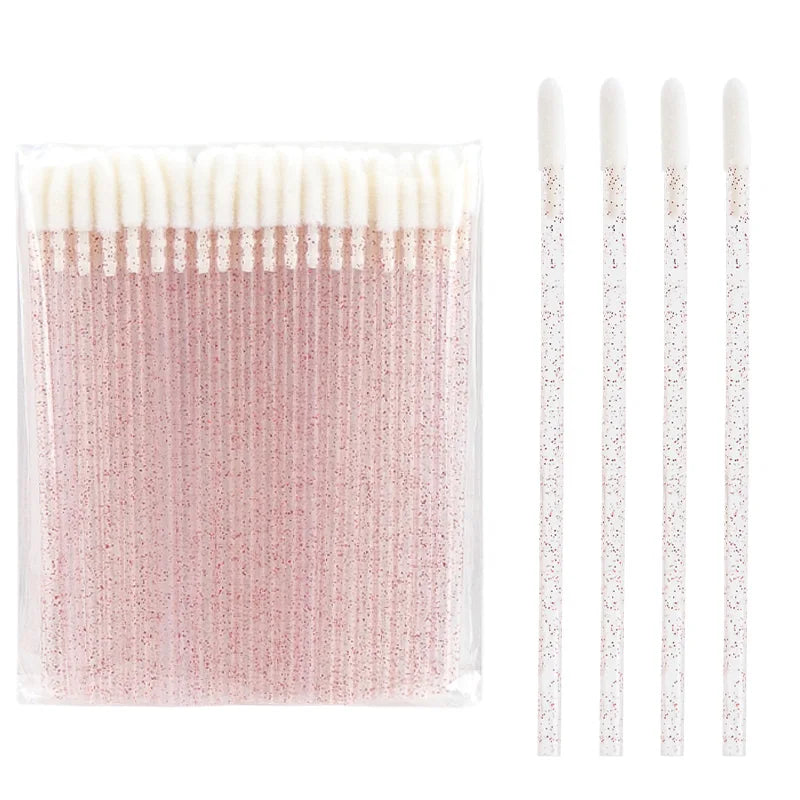 50Pcs Disposable Crystal Handle Lip Brush Eyelash Makeups Brushes Lashes Extension Mascara Wands Applicators Cosmetic Tools