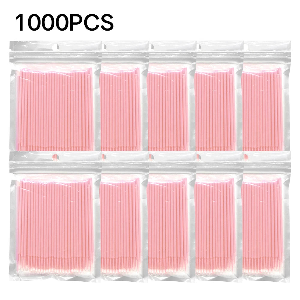 500/1000Pcs Eyelash Cleaning Brush Lash Extension Micro Cotton Swab Individual Eyelashes Microbrush Makeup Clean Remover Tools