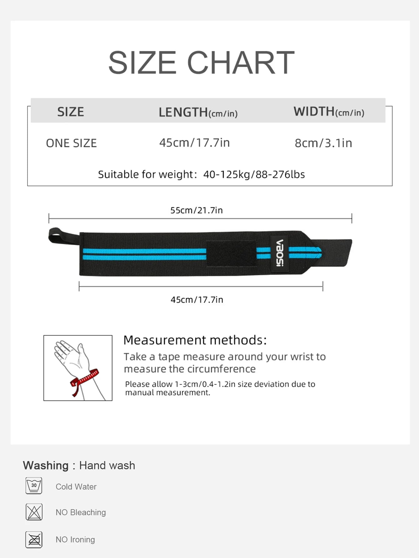 1 Piece Adjustable Wrist Support Wraps for Weightlifting with Thumb Loop Unisex Horizontal Bar Gym Fitness Wristband