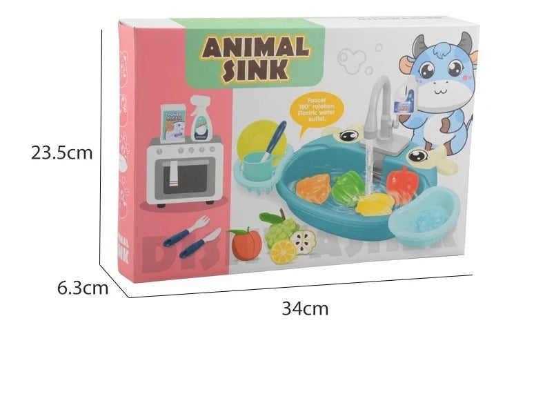 Children Play House Simulated Kitchen Dishwasher Sink Hand Basin Electric Circulating Water Kitchen Set Boy Girl Birthday Gifts