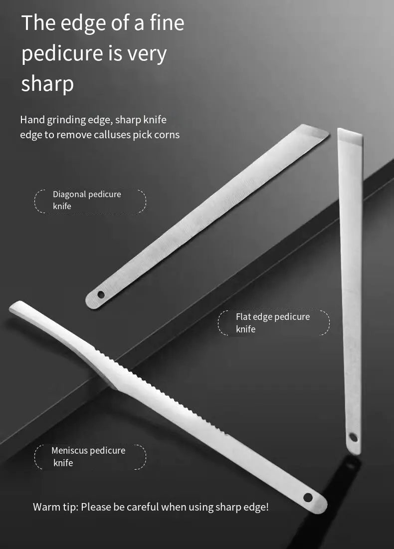 19PCS Professional Pedicure Nail Scissors Tool Nail Clipper Set Stainless Steel Manicure Cutter Trimmer Ear Spoon Nail Clipper