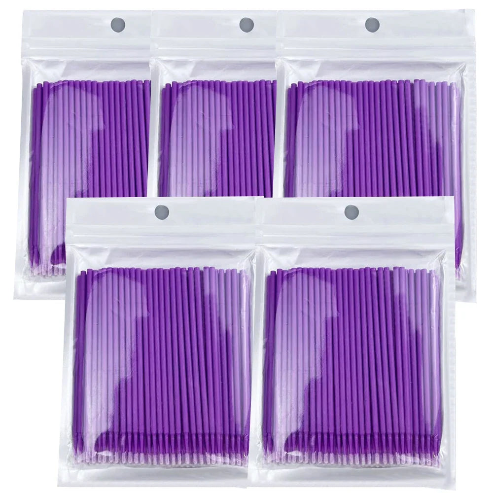 Brushes Crystal 500/1000PCS Disposable Eyelash Swab Microbrushes Eyelash Extension Tool Grafting Lash Removing Applicators