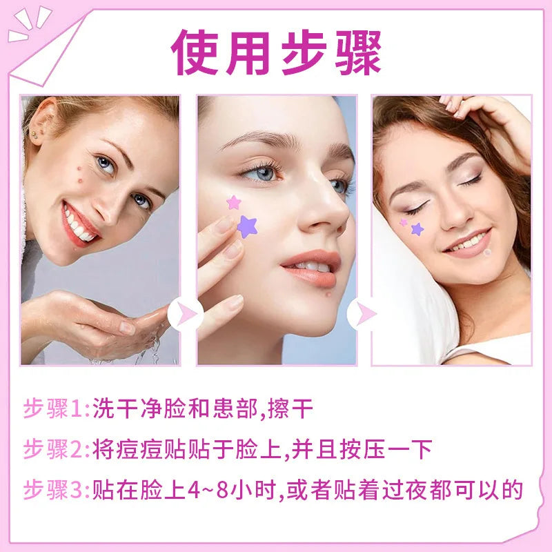 Colorful PE Pimple Patches Cute Star Shaped Pimple Cover Sticker Invisible Pimple Cover Removal Pimples Patch Beauty-health