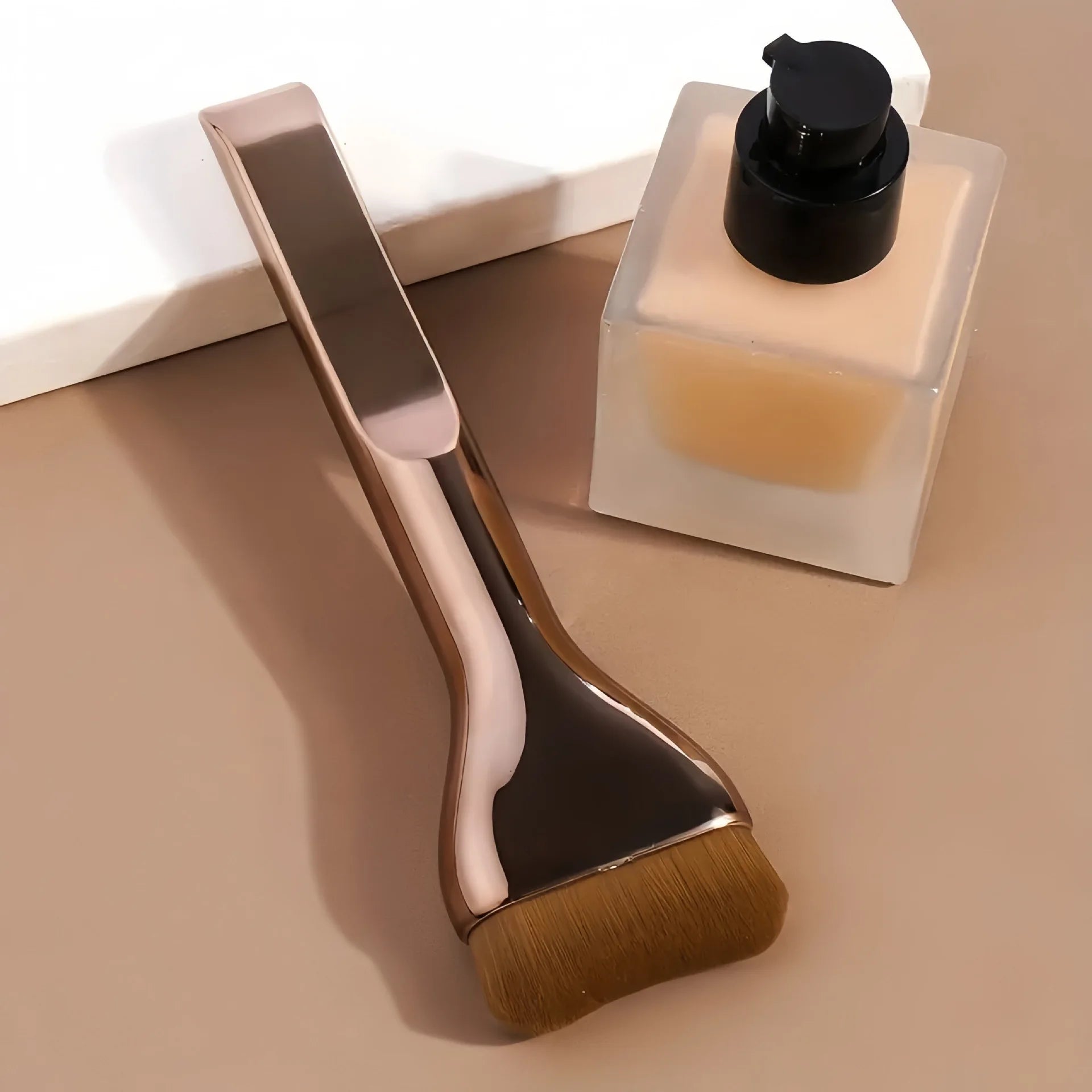 2Pcs Skin Friendly Comfortable Synthetic Hairs Makeup Brush Ultra-Soft Durable Foundation Brush Concealer Brush Contour Brush No