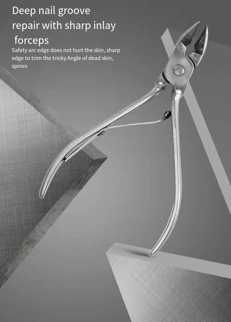 19PCS Professional Pedicure Nail Scissors Tool Nail Clipper Set Stainless Steel Manicure Cutter Trimmer Ear Spoon Nail Clipper