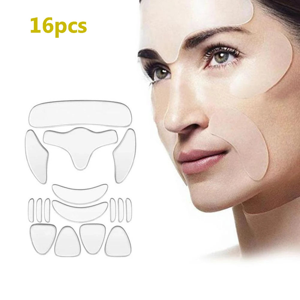 5/11/16/18Pcs Reusable Silicone Face Patch Set Anti Wrinkle Patches For Face Neck Forehead Eye Cheek Chest Pads Beauty Tools