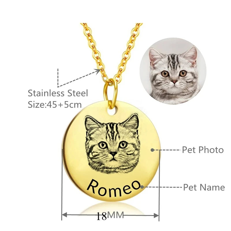 Hot Fashion Stainless Steel Personalized Photo Necklace Custom Pet Pendant Picture Necklace For Women Jewelry Gift 2023