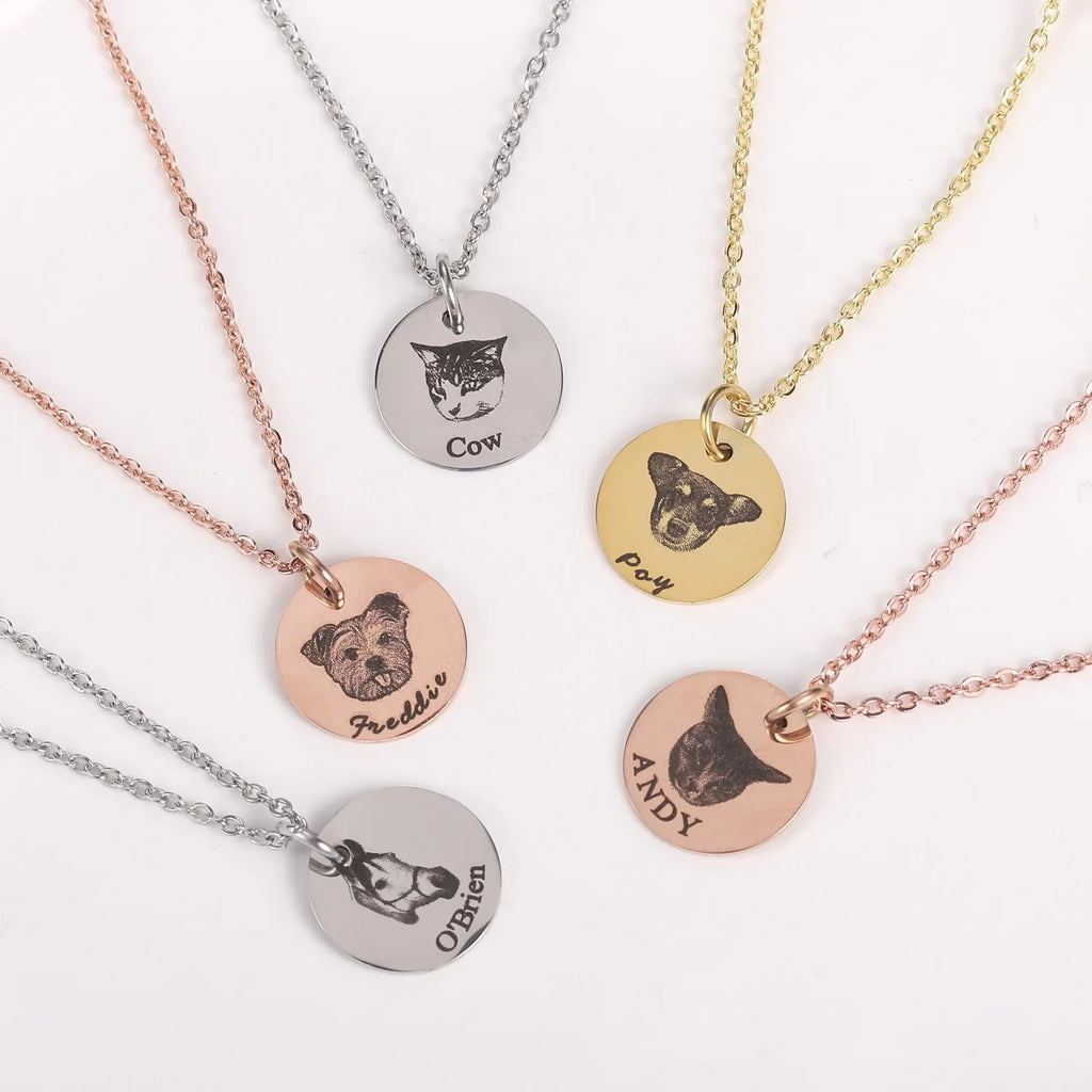 Hot Fashion Stainless Steel Personalized Photo Necklace Custom Pet Pendant Picture Necklace For Women Jewelry Gift 2023