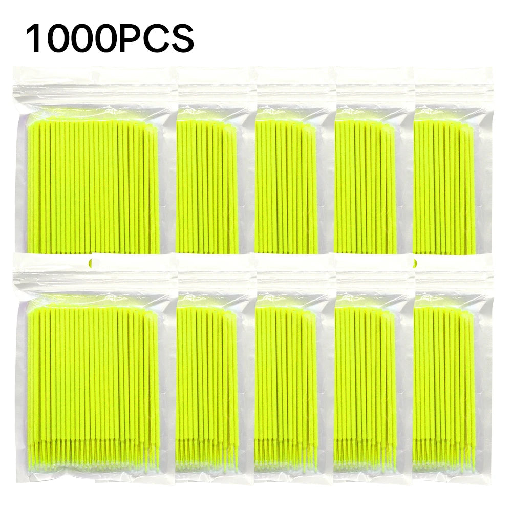 500/1000Pcs Eyelash Cleaning Brush Lash Extension Micro Cotton Swab Individual Eyelashes Microbrush Makeup Clean Remover Tools