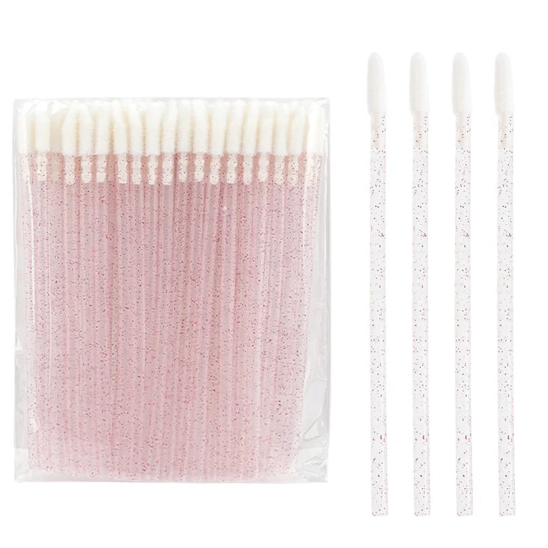 50Pcs Disposable Crystal Handle Lip Brush Eyelash Makeups Brushes Lashes Extension Mascara Wands Applicators Cosmetic Tools