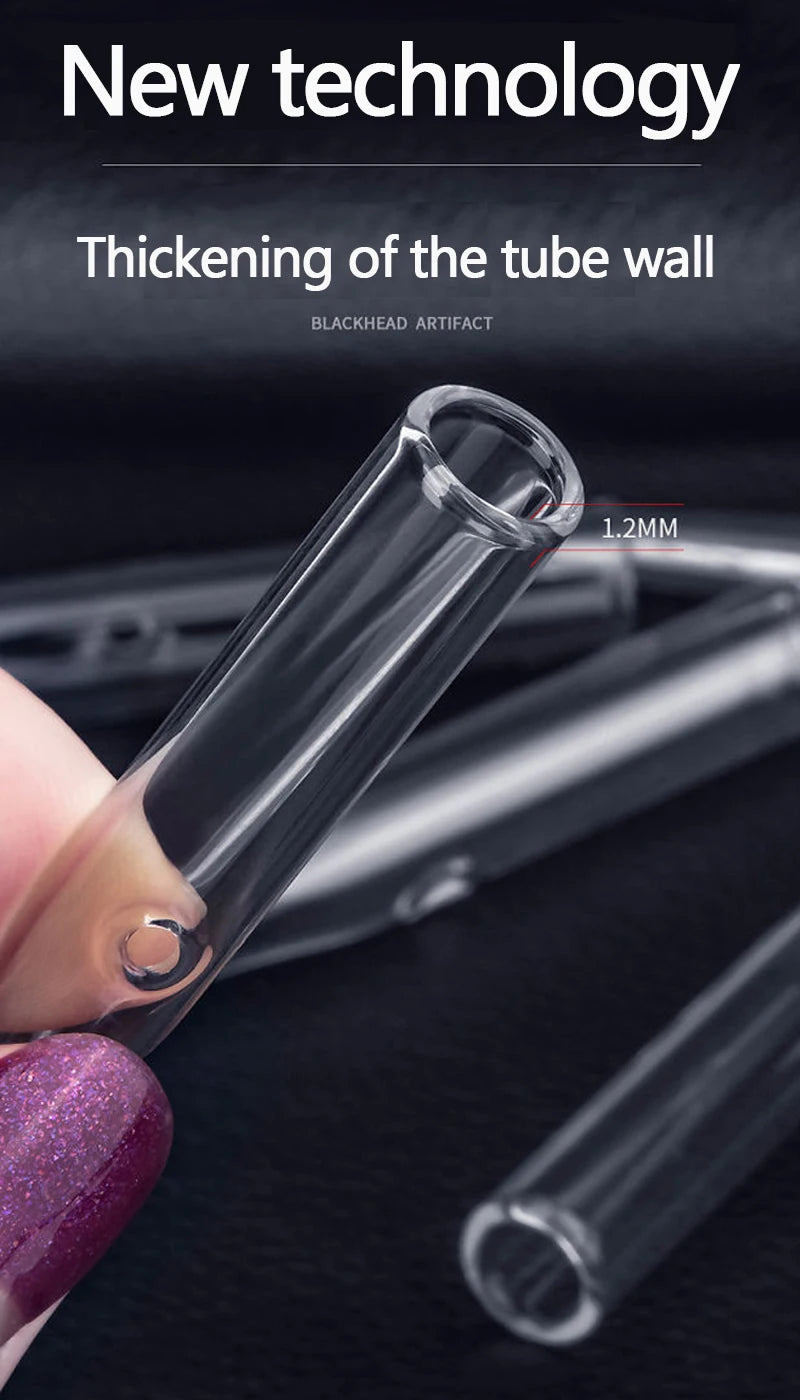 3Pcs/Set Vacuum Suction Face Pore Cleanser Glass Pipes Blackhead Removal Beauty Machine Facial Skin Care Accessorie