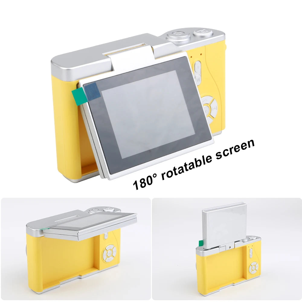 4K CCD 8X Digital Zoom Digital Camera for Student 48MP Compact Digital Photography Camera 180 Flip Screen Selfile Camera