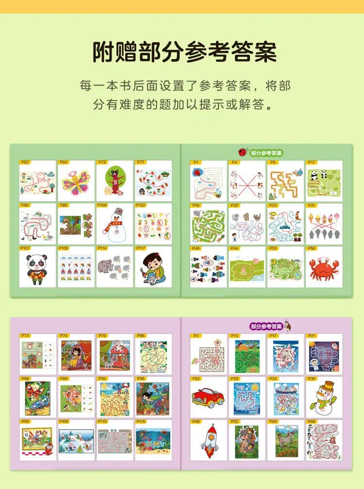 Children's Brain Development Concentration Training Early Education Book Kids 2-6 Years Old Study Book