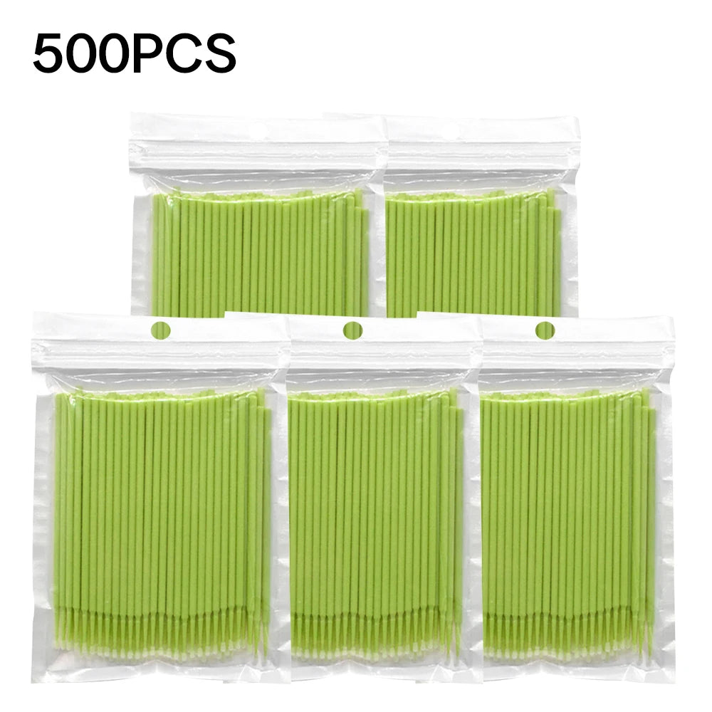 500/1000Pcs Eyelash Cleaning Brush Lash Extension Micro Cotton Swab Individual Eyelashes Microbrush Makeup Clean Remover Tools