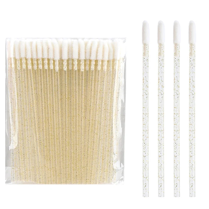 50Pcs Disposable Crystal Handle Lip Brush Eyelash Makeups Brushes Lashes Extension Mascara Wands Applicators Cosmetic Tools