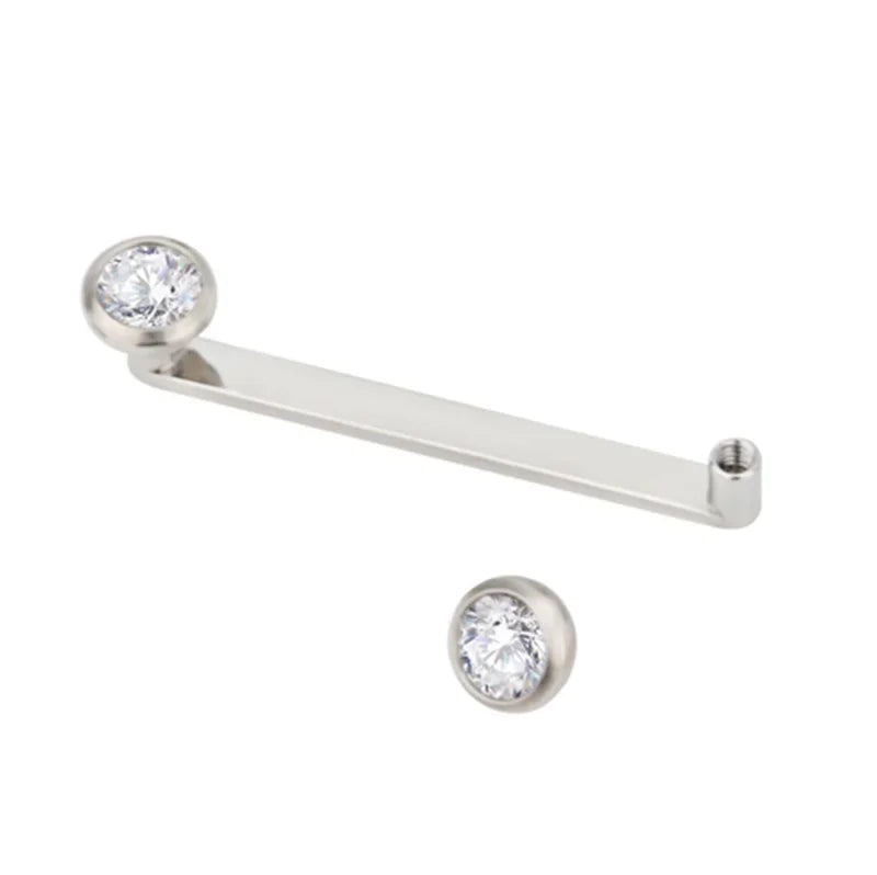 G23 Titanium Dermal Surface Barbell PIERC Micro Dermal Anchor Piercing Zircon Paved Top Labret Internal Thread Body Jewelry