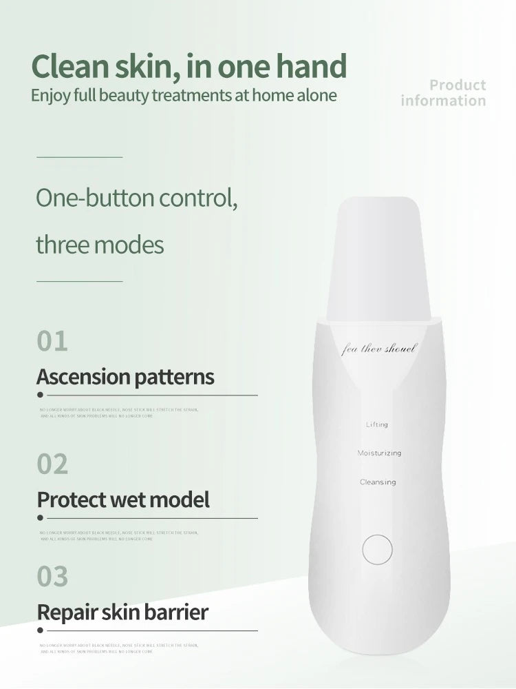Deep Vibrate Skin Scrubber Facial Cleaner Shovel Spatula Not Ultrasonic Face ScrubberPeeling Blackhead Remover Facial Ma ssager