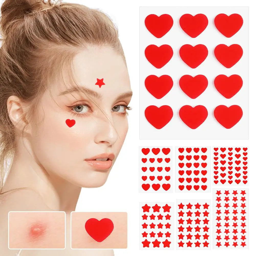 Cute Colorful Hydrocolloid Stars Heart Shaped Acne Pimple Patch For Face Invisible Spot Zits Blemishes Cover Stickers Skin Care