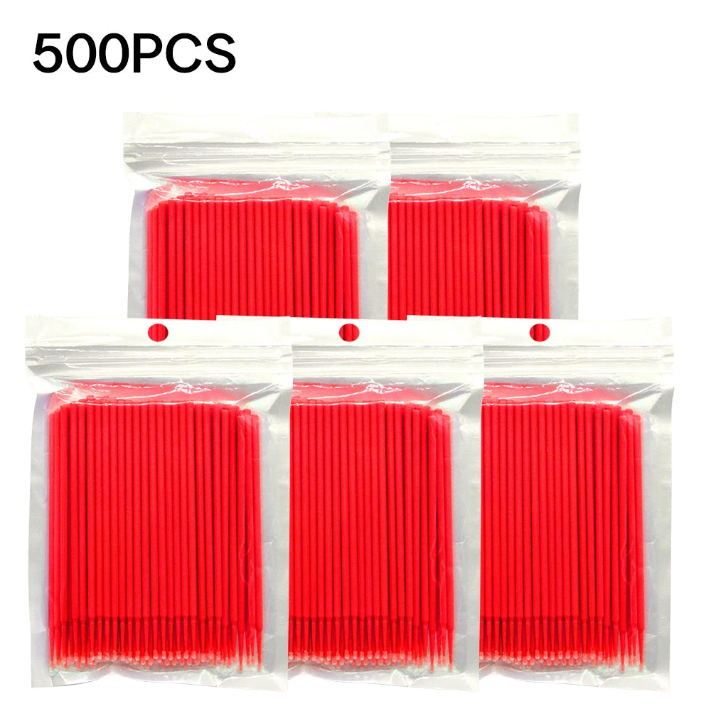 500/1000Pcs Eyelash Cleaning Brush Lash Extension Micro Cotton Swab Individual Eyelashes Microbrush Makeup Clean Remover Tools
