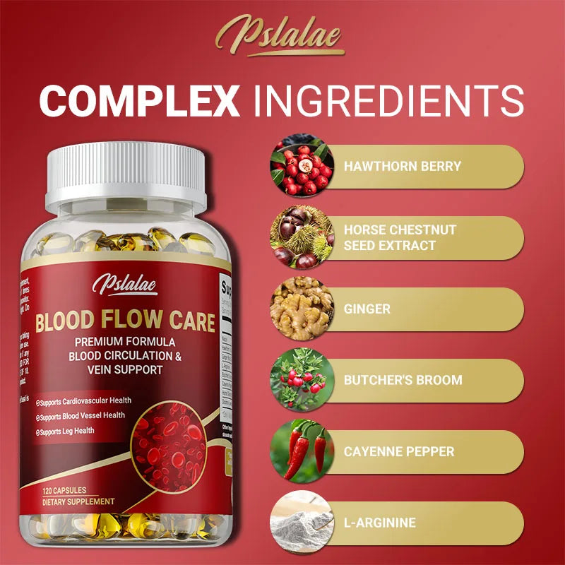 Blood Flow Care - Promotes Leg Vein, Heart, Blood Vessel and Cardiovascular Health, Supporting Blood Circulation