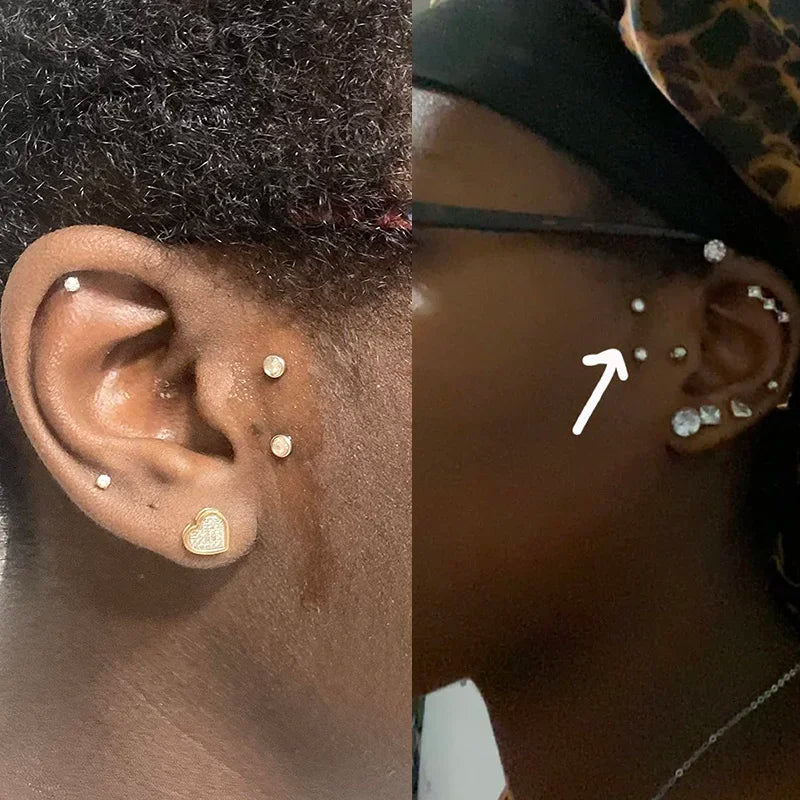 G23 Titanium Dermal Surface Barbell PIERC Micro Dermal Anchor Piercing Zircon Paved Top Labret Internal Thread Body Jewelry