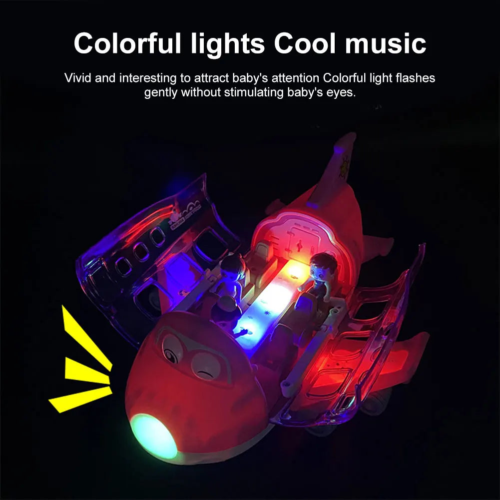 Children‘s’Electric Airplane  Aircraft Toys Car Simulation plane Model with Music LED Boys Traffic Toy Christmas Gifts for Girls