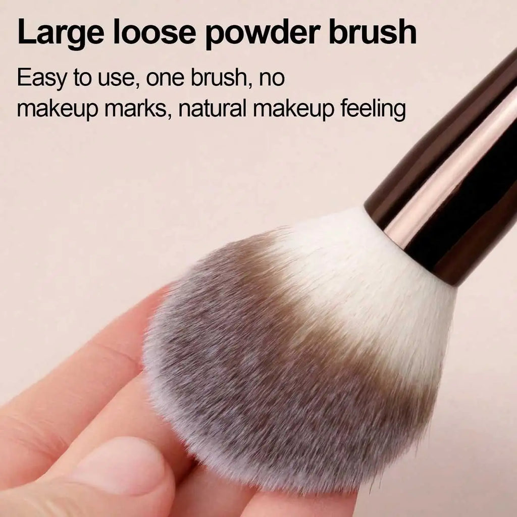 3pcs Professional Aluminum Tube Makeup Brush Set, Soft Foundation Brush, Blush Brush, Powder Brush, Concealer Brush