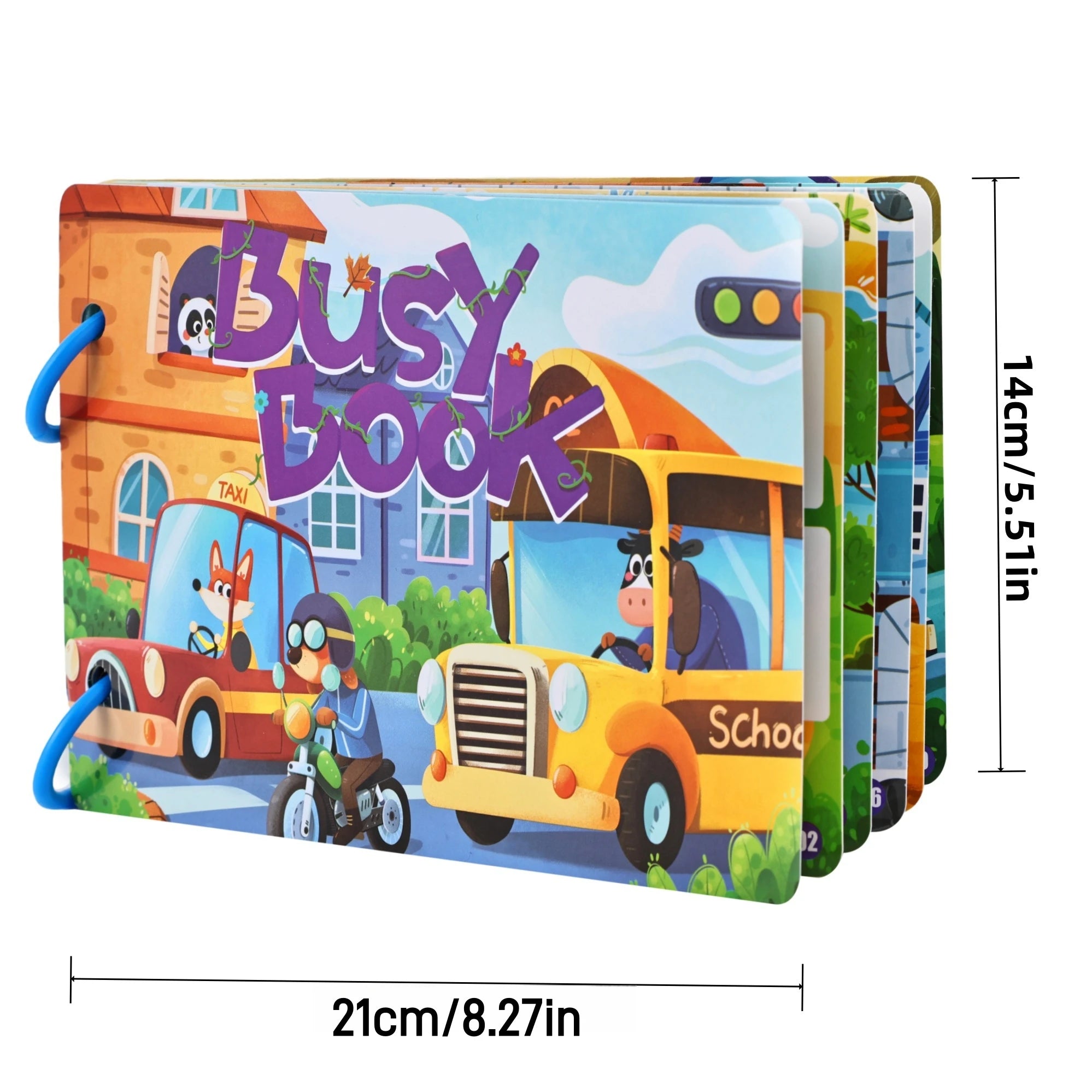 Children's Early Education Interactive Busy Book, Reusable Traffic-Themed Quiet Book, Vehicle Enlightenment Cognitive Shape and Color Matching Puzzle Game, DIY Toys That Cultivate Hands-On Ability, Suitable as Holiday Gifts f