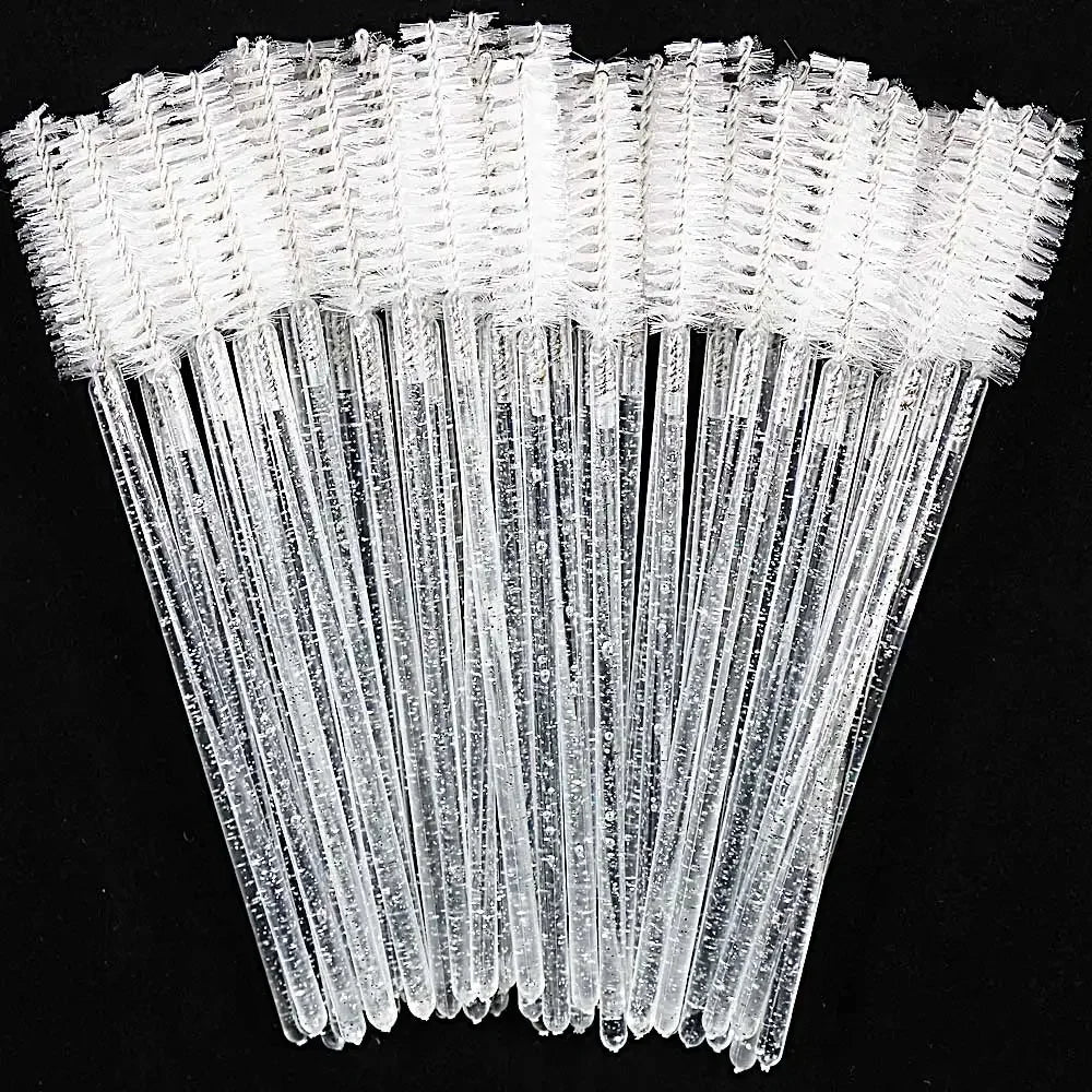 50Pcs Brush Wands Makeup  Professional Makeup Comb Eye Lashes Disposable Extension Mascara Beauty Tool Crystal Eyelashes
