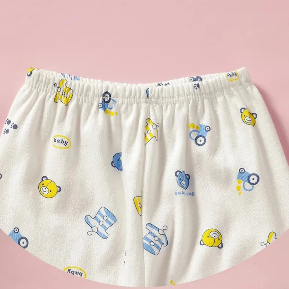 0-3 Month Baby Clothes Newborn Cartoon Home Underwear Cotton Button Baby Clothes Girls Boys Long Sleeve Top + Long Pants