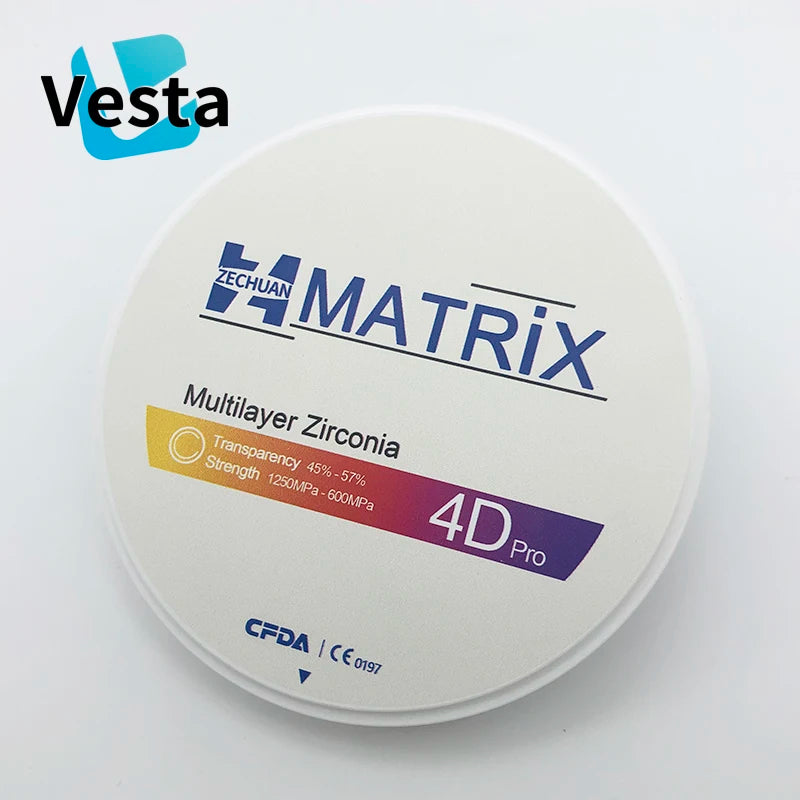 4D-Multilayer 4D Pro multilayer zirconia disc disk block CAD CAM Dental laboratory super translucent 98mm