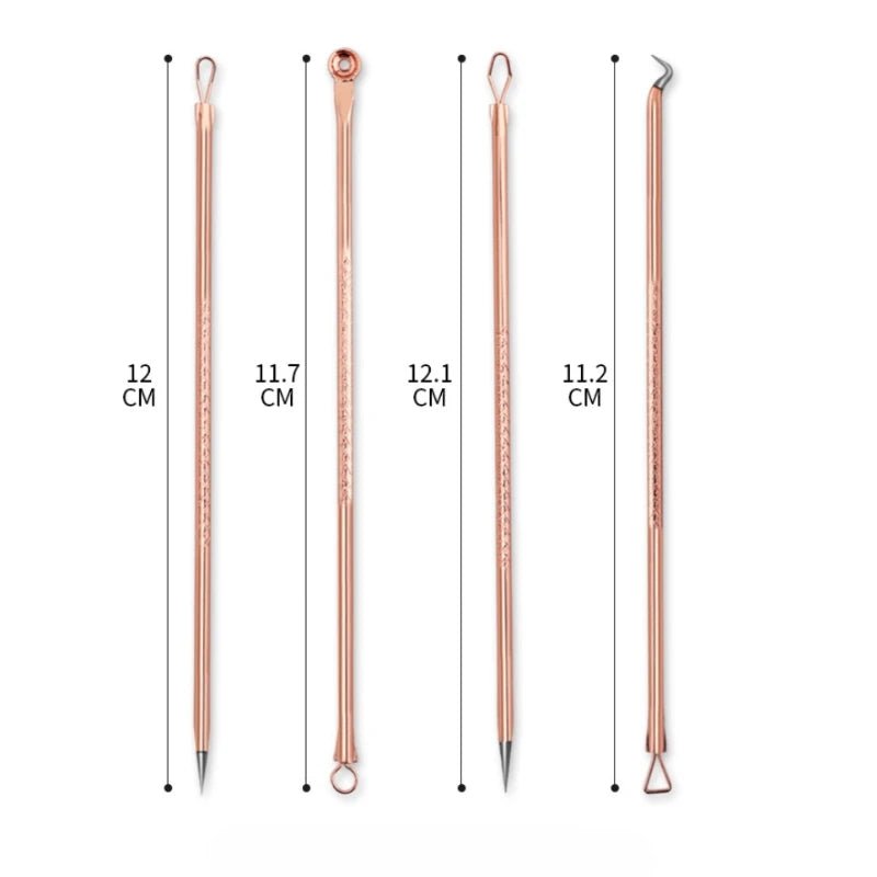 4Pcs Blackhead Removal Needles Black Dots Cleaner Stainless Steel Spot Extractor Acne Treatment Needle Face Clean Care Tool