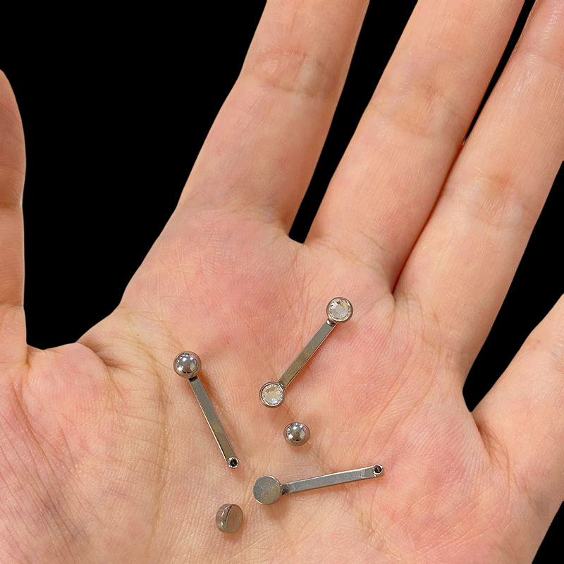 G23 Titanium Dermal Surface Barbell PIERC Micro Dermal Anchor Piercing Zircon Paved Top Labret Internal Thread Body Jewelry