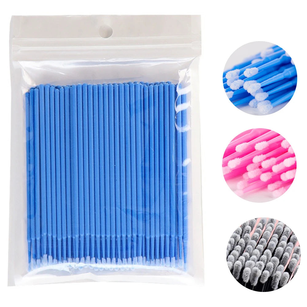 Brushes Crystal 500/1000PCS Disposable Eyelash Swab Microbrushes Eyelash Extension Tool Grafting Lash Removing Applicators