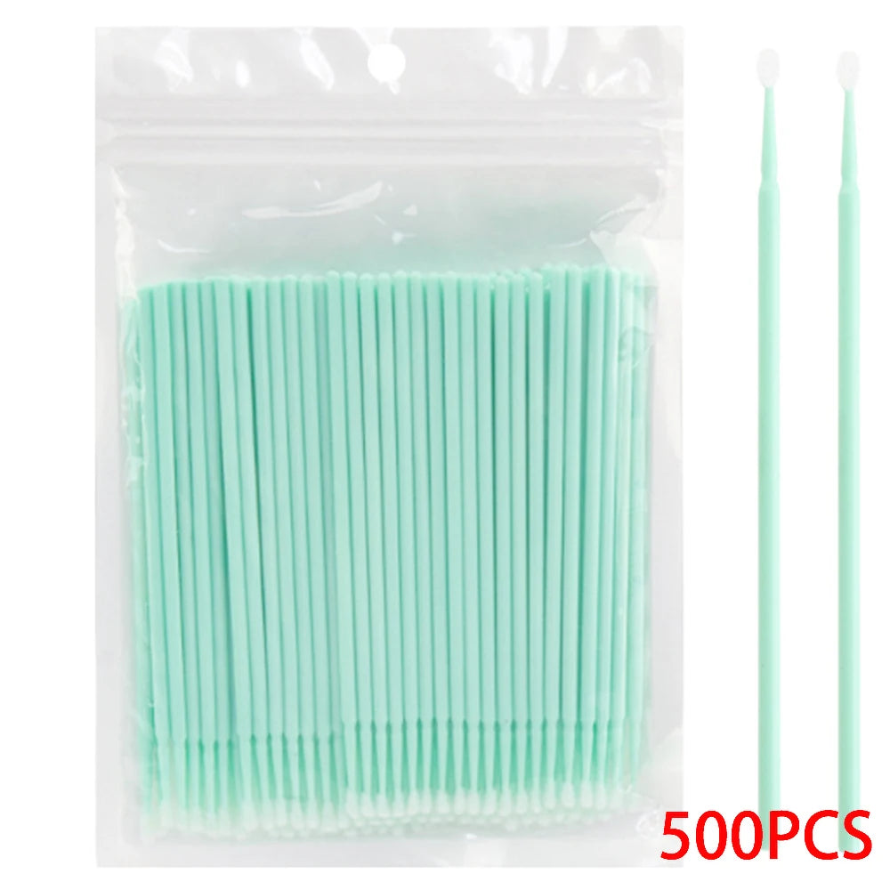 Brushes Crystal 500/1000PCS Disposable Eyelash Swab Microbrushes Eyelash Extension Tool Grafting Lash Removing Applicators