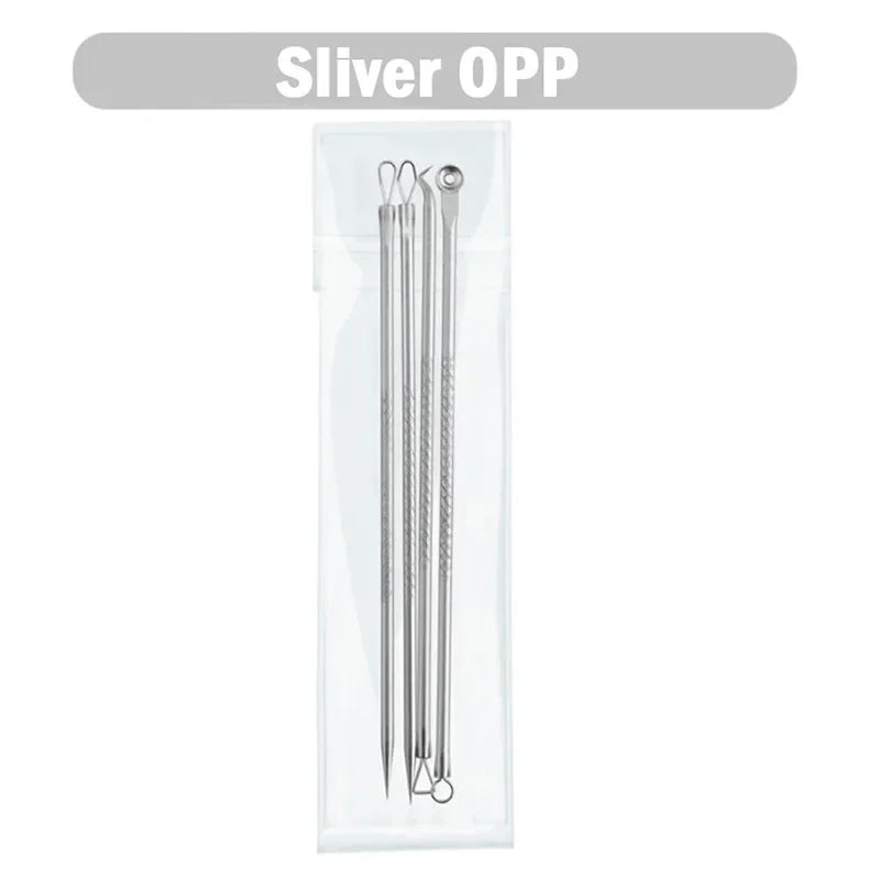 4Pcs Blackhead Removal Needles Black Dots Cleaner Stainless Steel Spot Extractor Acne Treatment Needle Face Clean Care Tool
