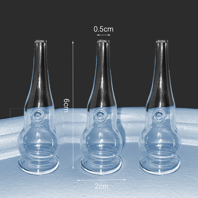 3Pcs/Set Vacuum Suction Face Pore Cleanser Glass Pipes Blackhead Removal Beauty Machine Facial Skin Care Accessorie