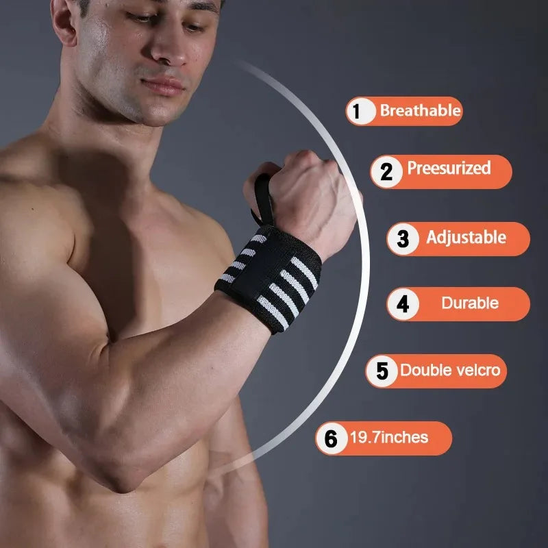 1 Piece Adjustable Wrist Support Wraps for Weightlifting with Thumb Loop Unisex Horizontal Bar Gym Fitness Wristband