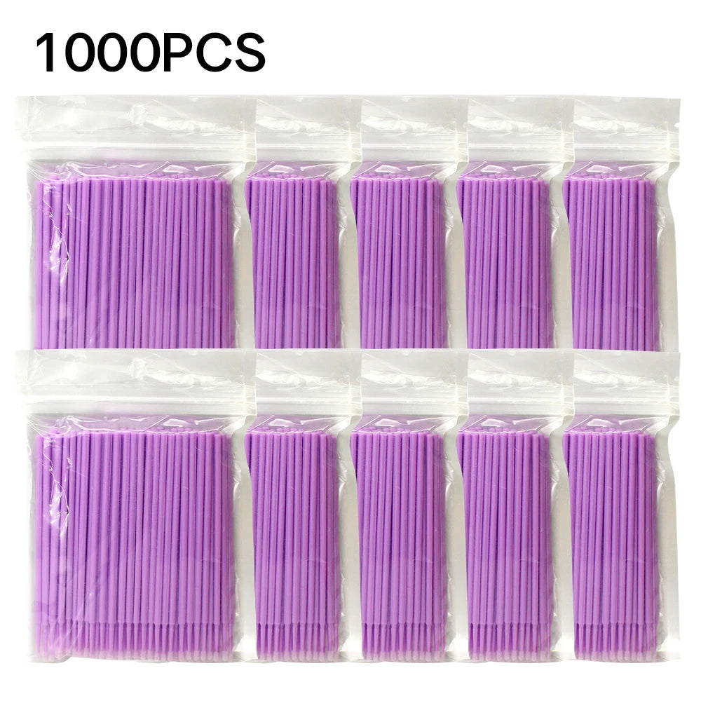 500/1000Pcs Eyelash Cleaning Brush Lash Extension Micro Cotton Swab Individual Eyelashes Microbrush Makeup Clean Remover Tools