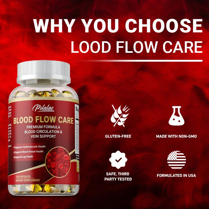 Blood Flow Care - Promotes Leg Vein, Heart, Blood Vessel and Cardiovascular Health, Supporting Blood Circulation