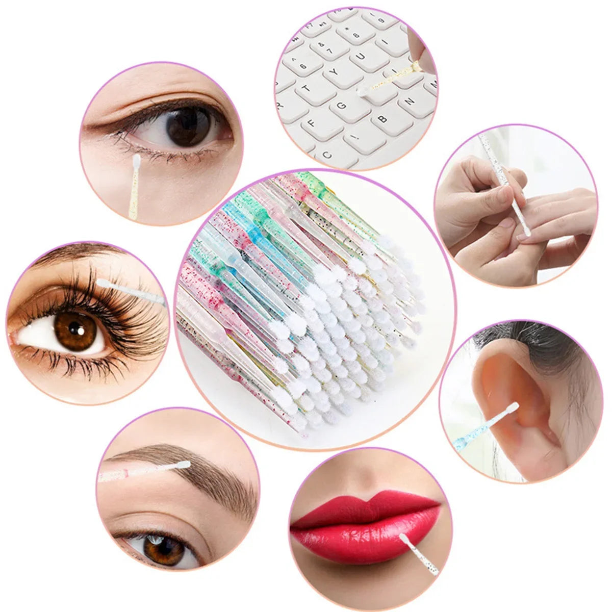 Brushes Crystal 500/1000PCS Disposable Eyelash Swab Microbrushes Eyelash Extension Tool Grafting Lash Removing Applicators