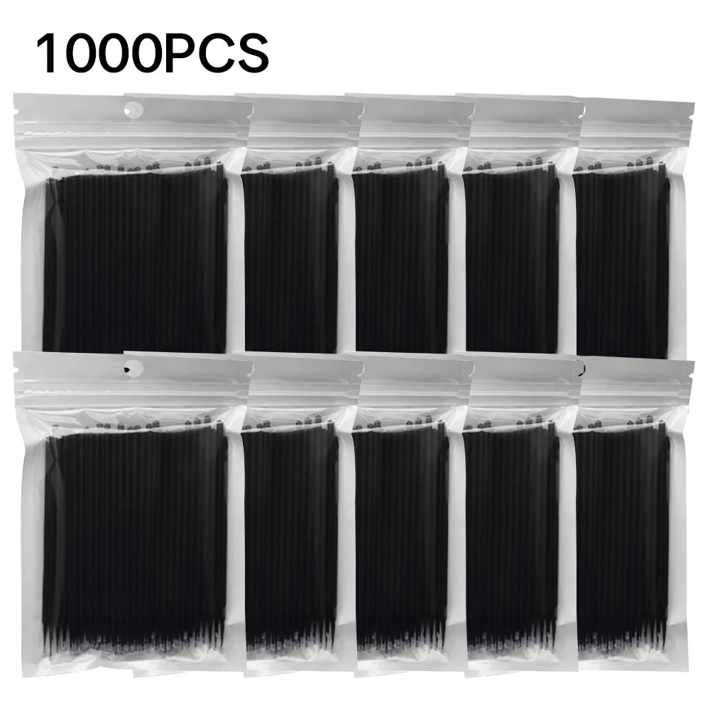 500/1000Pcs Eyelash Cleaning Brush Lash Extension Micro Cotton Swab Individual Eyelashes Microbrush Makeup Clean Remover Tools