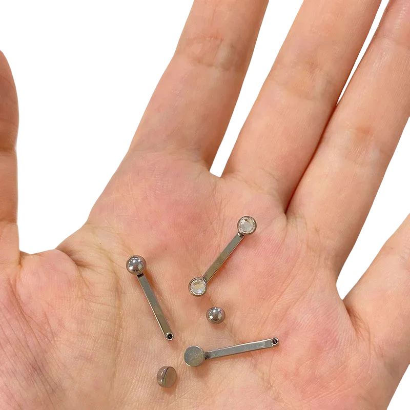 G23 Titanium Dermal Surface Barbell PIERC Micro Dermal Anchor Piercing Zircon Paved Top Labret Internal Thread Body Jewelry