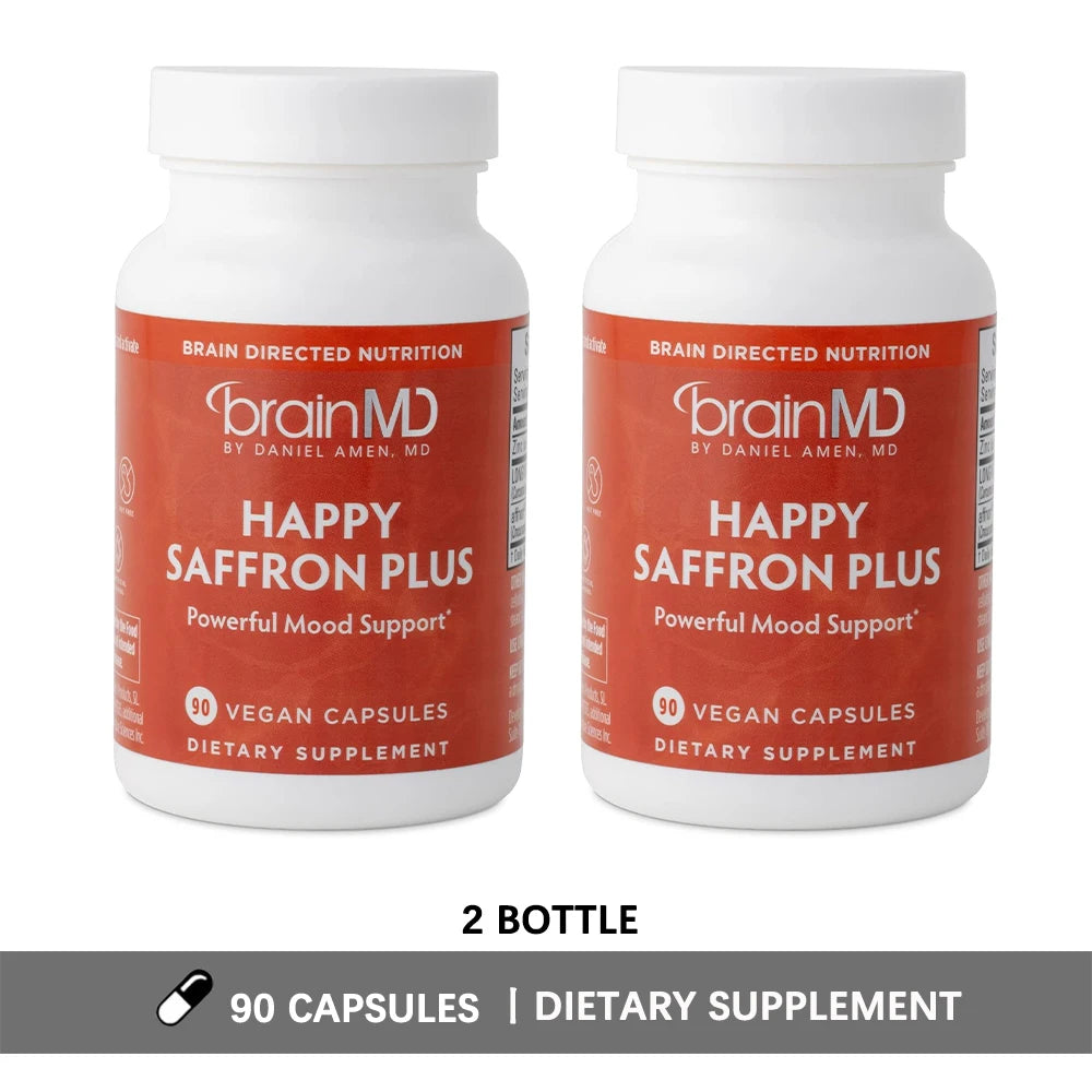 Happy Saffron Plus Supplements - Saffron Flower Extract Supplement for Eye Health Support - Mood Enhancer for Men & Women