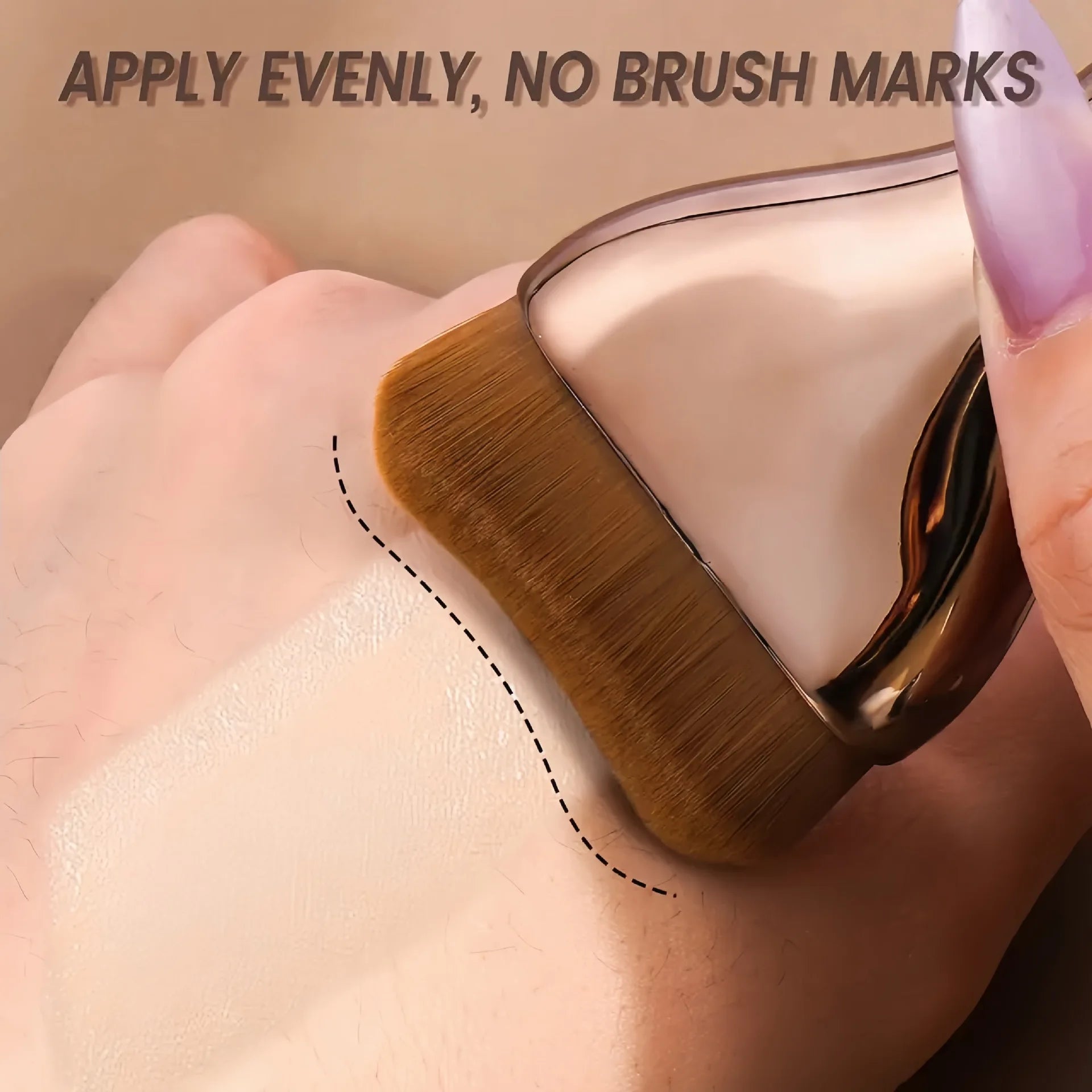 2Pcs Skin Friendly Comfortable Synthetic Hairs Makeup Brush Ultra-Soft Durable Foundation Brush Concealer Brush Contour Brush No