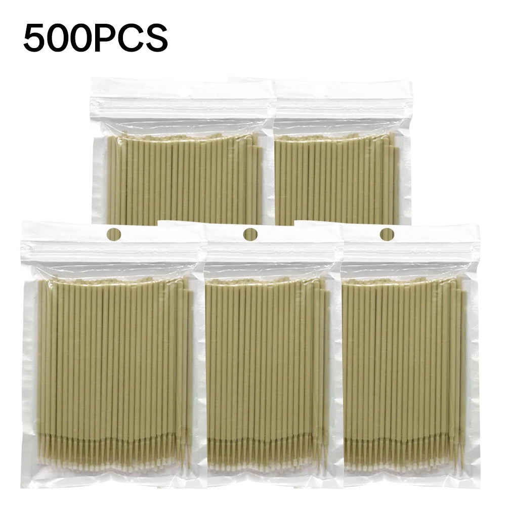 500/1000Pcs Eyelash Cleaning Brush Lash Extension Micro Cotton Swab Individual Eyelashes Microbrush Makeup Clean Remover Tools
